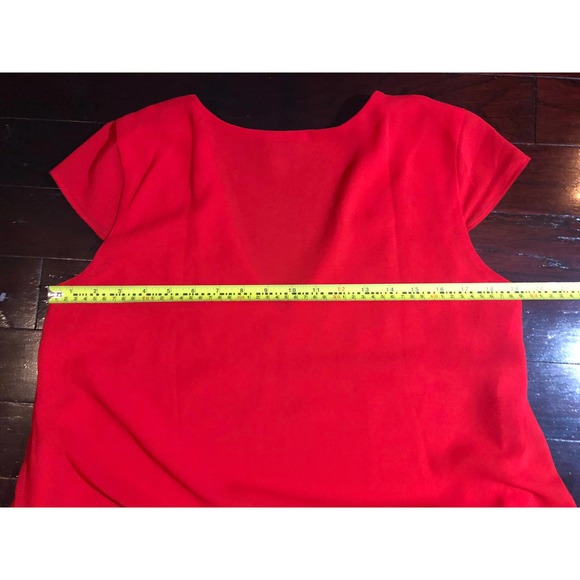 Red A-line Dress Sleeveless V-Neck Size Large - Picture 6 of 7
